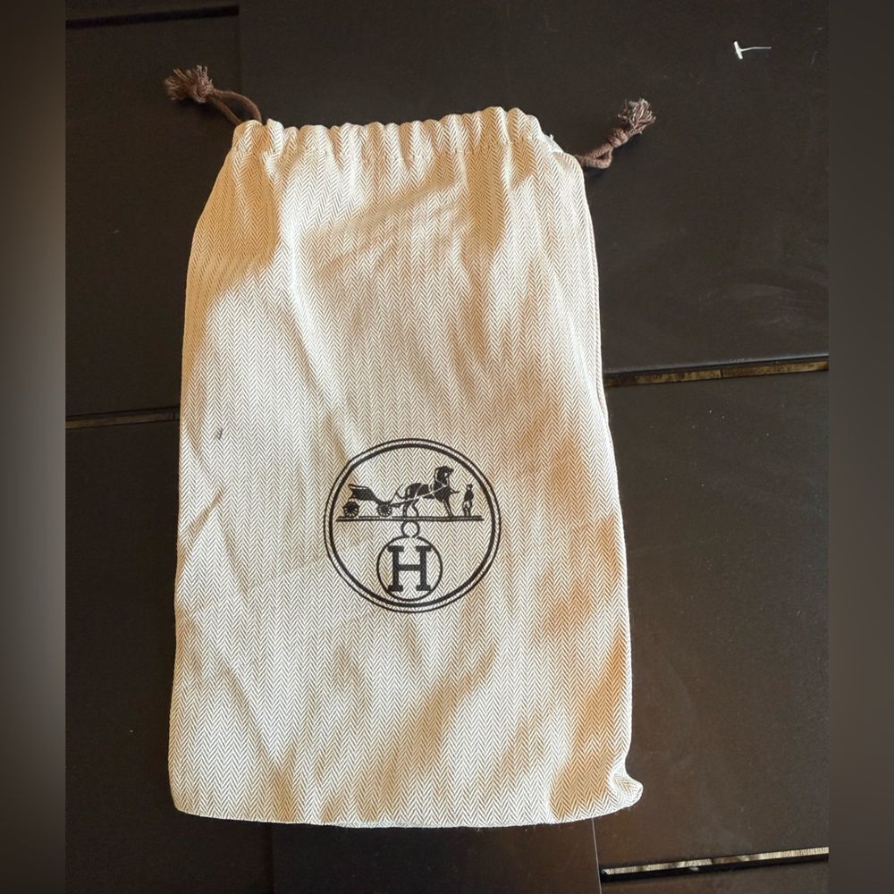 Hermes Cream Bag with Black Logo